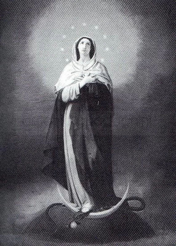 Immacolata - 1875, olio su tela cm. 215x180, chiesa di San Lorenzo, Arzago d'Adda (BG)